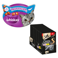 Whiskas křupavé taštičky 2 x 180g + Sheba Creamy Snacks 9 x 12g - 15% sleva - Křupavé taštičky L