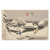 Ando or Utagawa Hiroshige - Obrazová reprodukce Evening Snow at Kambara, No.16, (40 x 30 cm)