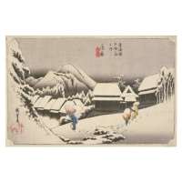 Obrazová reprodukce Evening Snow at Kambara, No.16, Ando or Utagawa Hiroshige, 40 × 30 cm