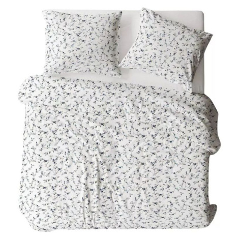 Flanelové povlečení 1127N KVĚTINY modré 140x200 cm