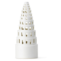 Bílý keramický vánoční svícen Kähler Design Lighthouse, ø 9 cm