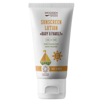 WOODENSPOON Opalovací tělové mléko v tubě Baby & Family SPF 30, 150 ml