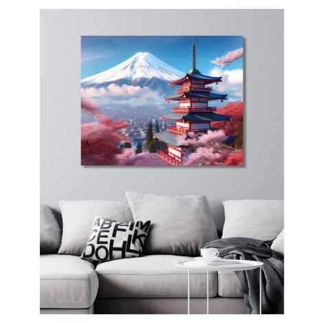 Obrazy na stěnu - Japonský chrám Rozměr: 40x50 cm, Rámování: vypnuté plátno na rám