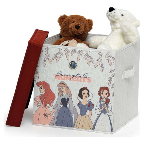 Dětský textilní úložný box s víkem Domopak Disney Princess, 30 x 30 x 30 cm