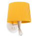 FARO SAMBA bílá/skládaná žlutá nástěnná lampa se čtecí lampičkou