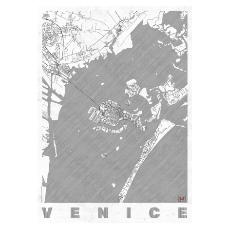 Mapa Venice, Hubert Roguski, (30 x 40 cm)
