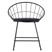 Jídelní židle se sedáky z umělé kůže 6 ks černé ocelové