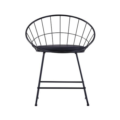 Jídelní židle se sedáky z umělé kůže 6 ks černé ocelové SHUMEE