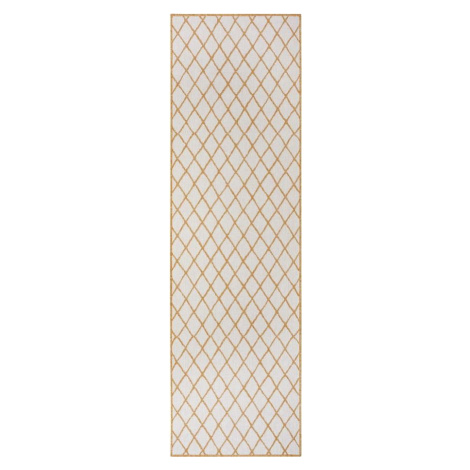 Okrově žluto-bílý venkovní koberec 80x350 cm Malaga – NORTHRUGS
