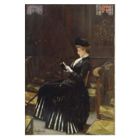 Jean Beraud - Obrazová reprodukce A Woman at Prayer, c.1889, (26.7 x 40 cm)