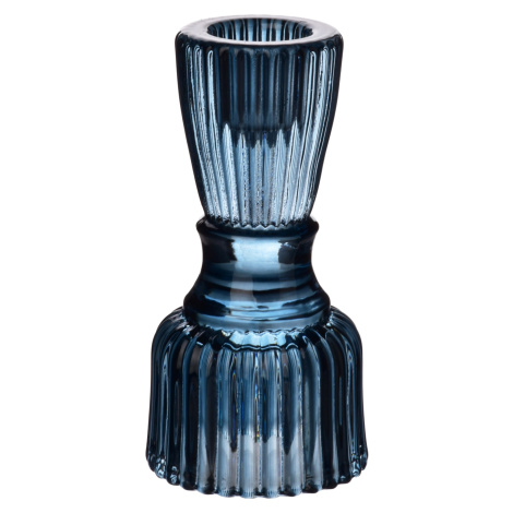 Mondex Skleněný svícen PATRICIA BLUE 5,1x10,2 cm modrý