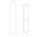 SAPHO ESPACE skříňka 35x172x32cm, 2x dvířka, levá/pravá, dub alabama strip ESC230-2322