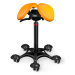 Sedlová židle SALLI Swing Barva čalounění: Kůže - mandarinková #54033, Konstrukce: černá + masáž