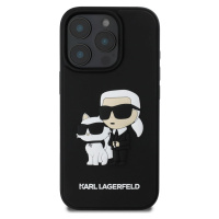 Zadní kryt Karl Lagerfeld 3D Rubber Karl and Choupette pro Apple iPhone 16 Pro, black