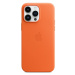Apple kožený kryt s MagSafe na iPhone 14 Pro Max oranžový Oranžová