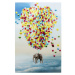 KARE Design Skleněný obraz Balloon Elephant 100x150cm