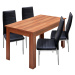 Jídelní stůl rozkládací GHAMUBAR + 4 židle SNAEFELL, černá