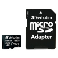 VERBATIM MicroSDXC Premium karta 128GB + SD adaptér