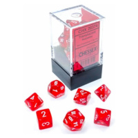 Sada kostek Chessex Translucent Red/White Mini Polyhedral 7-Die Set