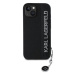 Karl Lagerfeld PU Saffiano Rhinestone Charm Zadní Kryt pro iPhone 14 Black