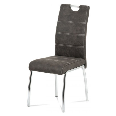 Jídelní židle VINTO — chrom, více barev Tmavě šedá