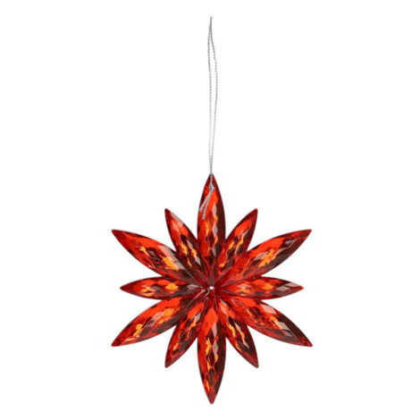 Závěsná vánoční dekorace ASTRE červená vločka 836737