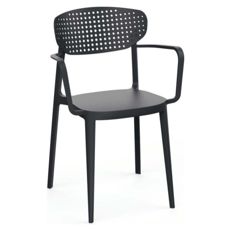Antracitová plastová zahradní židle Aire – Rojaplast