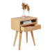 Benlemi Dřevěný noční stolek ve scandi stylu HYLLE přírodní Zvolte kvalitu dřeva: 2. Kombinace d