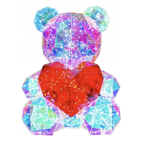 Medvídárek Svítící LED medvídek s červeným srdcem 25 cm