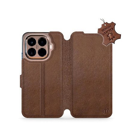 Mobiwear Kožené flip pouzdro pro Xiaomi 15T Pro hnědé