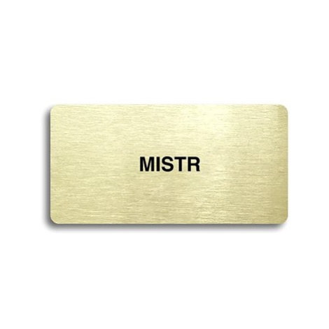 Accept Piktogram "MISTR" (160 × 80 mm) (zlatá tabulka - černý tisk bez rámečku)