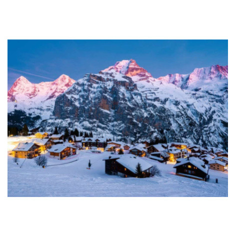 RAVENSBURGER Puzzle Dechberoucí hory: Bernská vysočina, Murren ve Švýcarsku 1000 dílků 151461