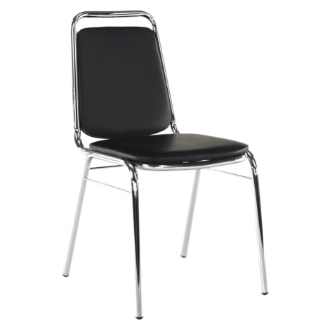 Zasedací židle, černá ekokůže, ZEKI Tempo Kondela