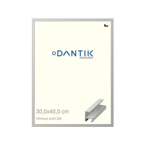 DANTIK rámeček 30 × 40, ALU profil 6220 Stříbrný matný plexi čiré