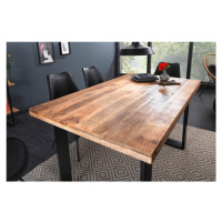 Estila Industriální jídelní stůl Steele Craft z mangového masivního dřeva s kovovými nohami 120c