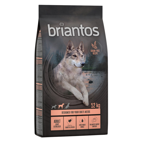 Briantos 2 x 12 kg - 10 % sleva - Adult Light/Sterilised krůtí & brambory - bez obilovin