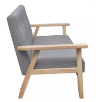 Dvoumístná sedačka textil / dřevo Dekorhome Světle šedá,Dvoumístná sedačka textil / dřevo Dekorh