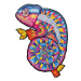 Puzzler DŘEVĚNÉ BAREVNÉ PUZZLE - Hypnotický chameleon