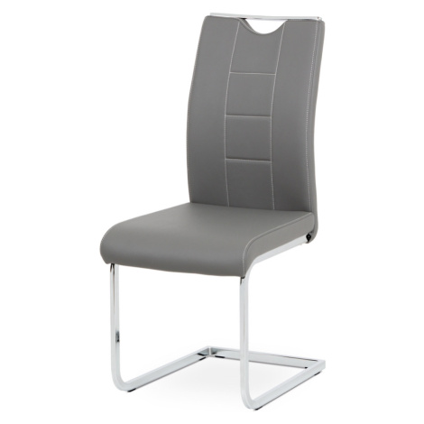 Jídelní židle BURLAT, šedá/chrom Autronic