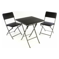 Garthen 37114 Zahradní set stůl a 2 židle ratanového vzhledu, skládací