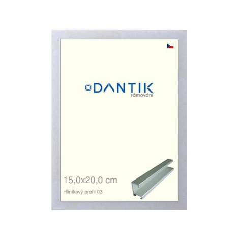 DANTIK rámeček 15 × 20, ALU profil 7003 Stříbrný matný sklo čiré