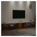 vidaXL TV stolek s LED old wood 300x35x40 cm kompozitní dřevo