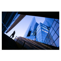 Fotografie Businessman on top of stairs at, EschCollection, 40 × 26.7 cm