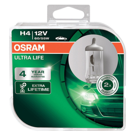 Autožárovky H4, 12V, 60/55W, P43t, Ultra Life (2ks) OSRAM