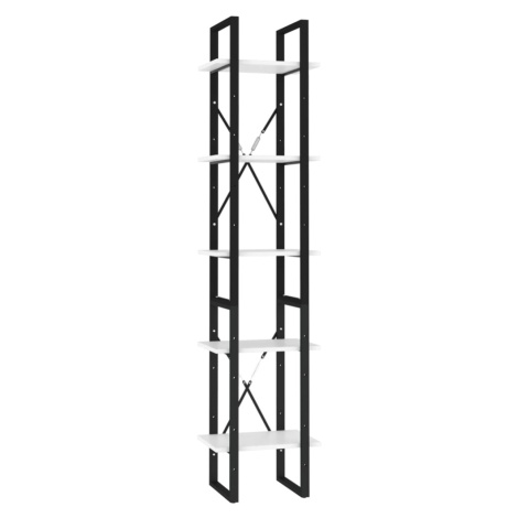 vidaXL Knihovna s 5 policemi bílá 40 x 30 x 175 cm kompozitní dřevo