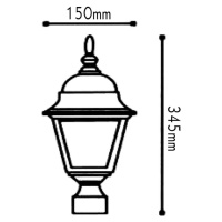 ACA Lighting Garden lantern venkovní sloupové svítidlo HI6044GB
