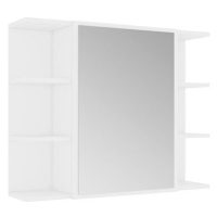 Shumee Koupelnová skříňka se zrcadlem - bílá, 80 × 20,5 × 64, dřevotříska