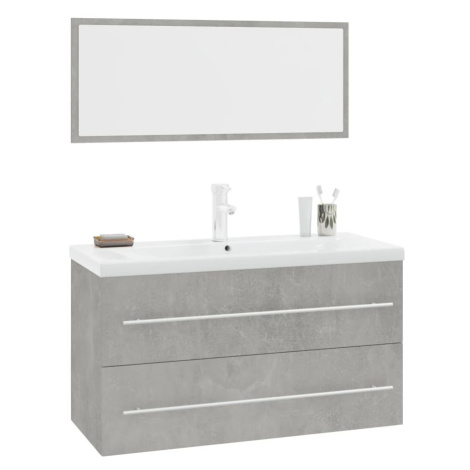 vidaXL 3dílná sada koupelnového nábytku betonově šedá