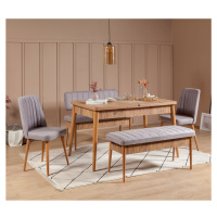 Jídelní set stůl, židle VINA borovice atlantic, šedá