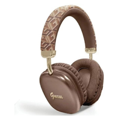 Sluchátka Guess Bluetooth on-ear headphones GUBHK1GCTCSW brown Gcube Metallic Script Logo (GUBHK